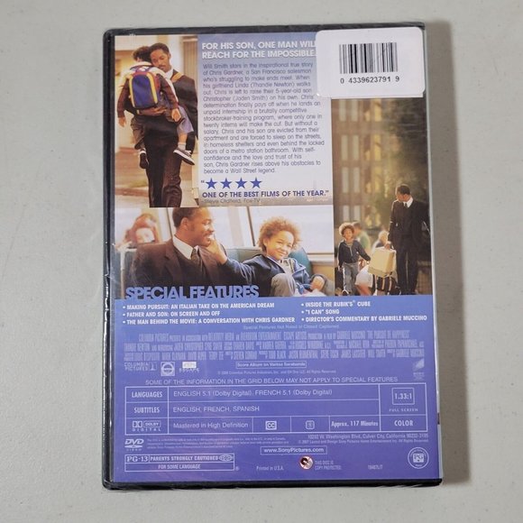 The Pursuit of Happyness DVD 2007 Full Screen Edition Sealed - Picture 2 of 6